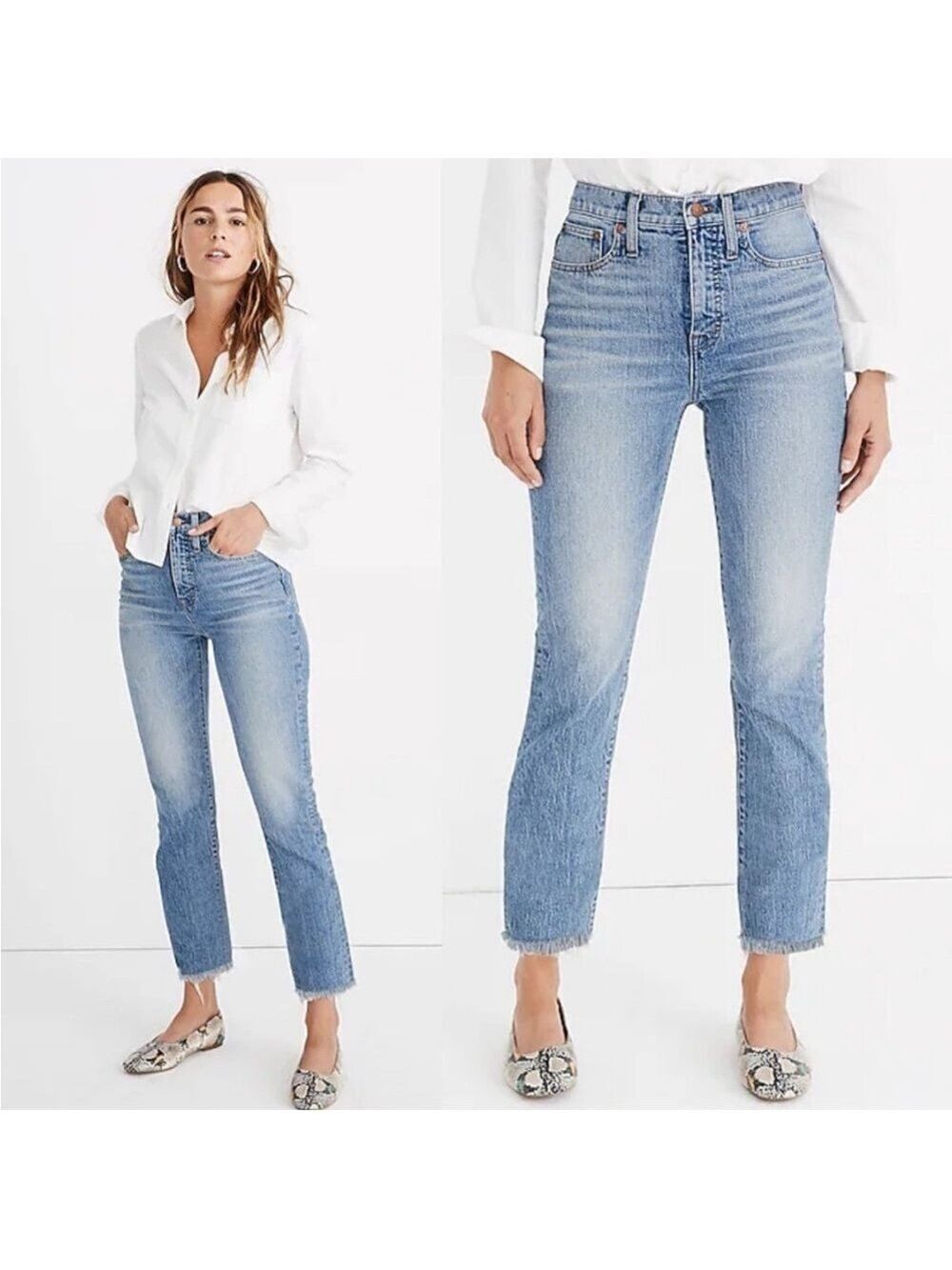 Madewell The Perfect Vintage Jean in Ainsworth Wash High Rise Size 26 Raw Hem